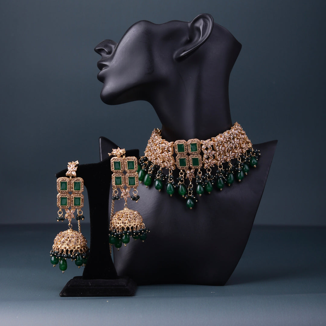 Kundan Bridal Stone Set - Green