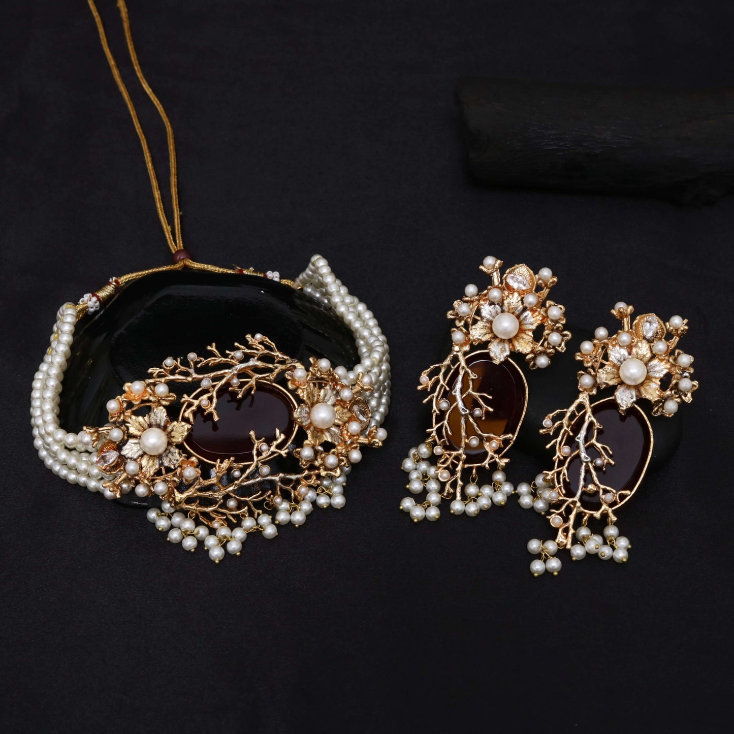 Orchid Hand Crafted Chokker Set