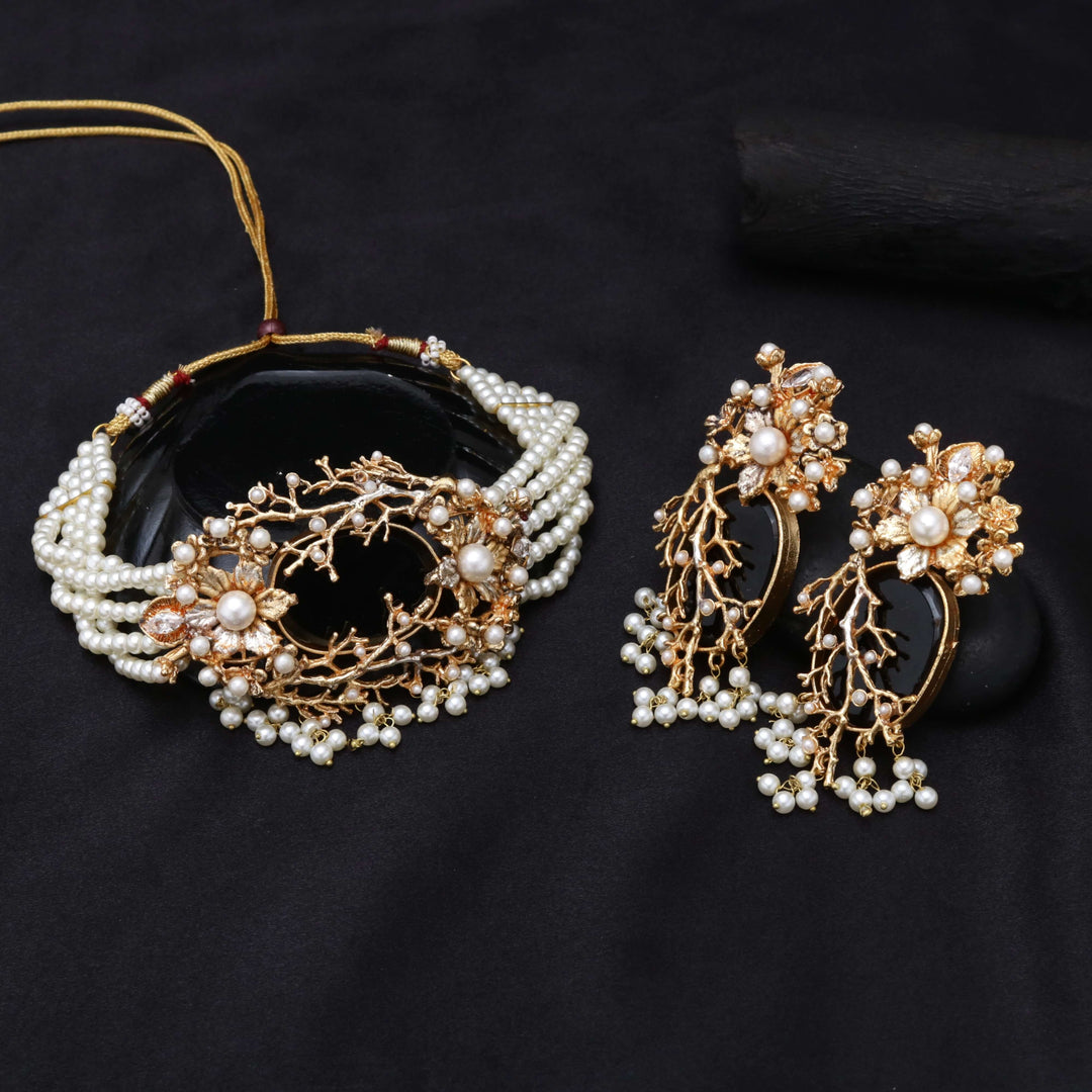Orchid Hand Crafted Chokker Set