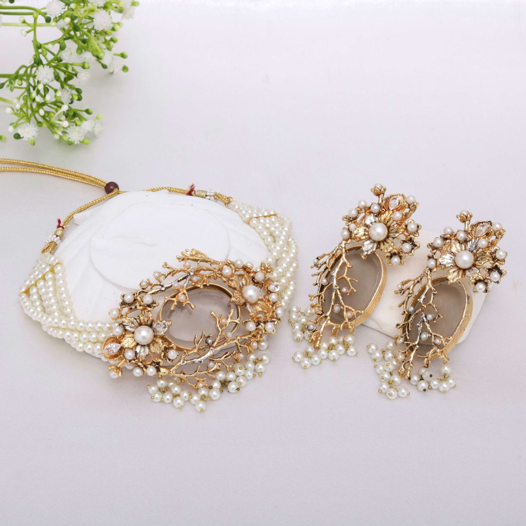 Orchid Hand Crafted Chokker Set