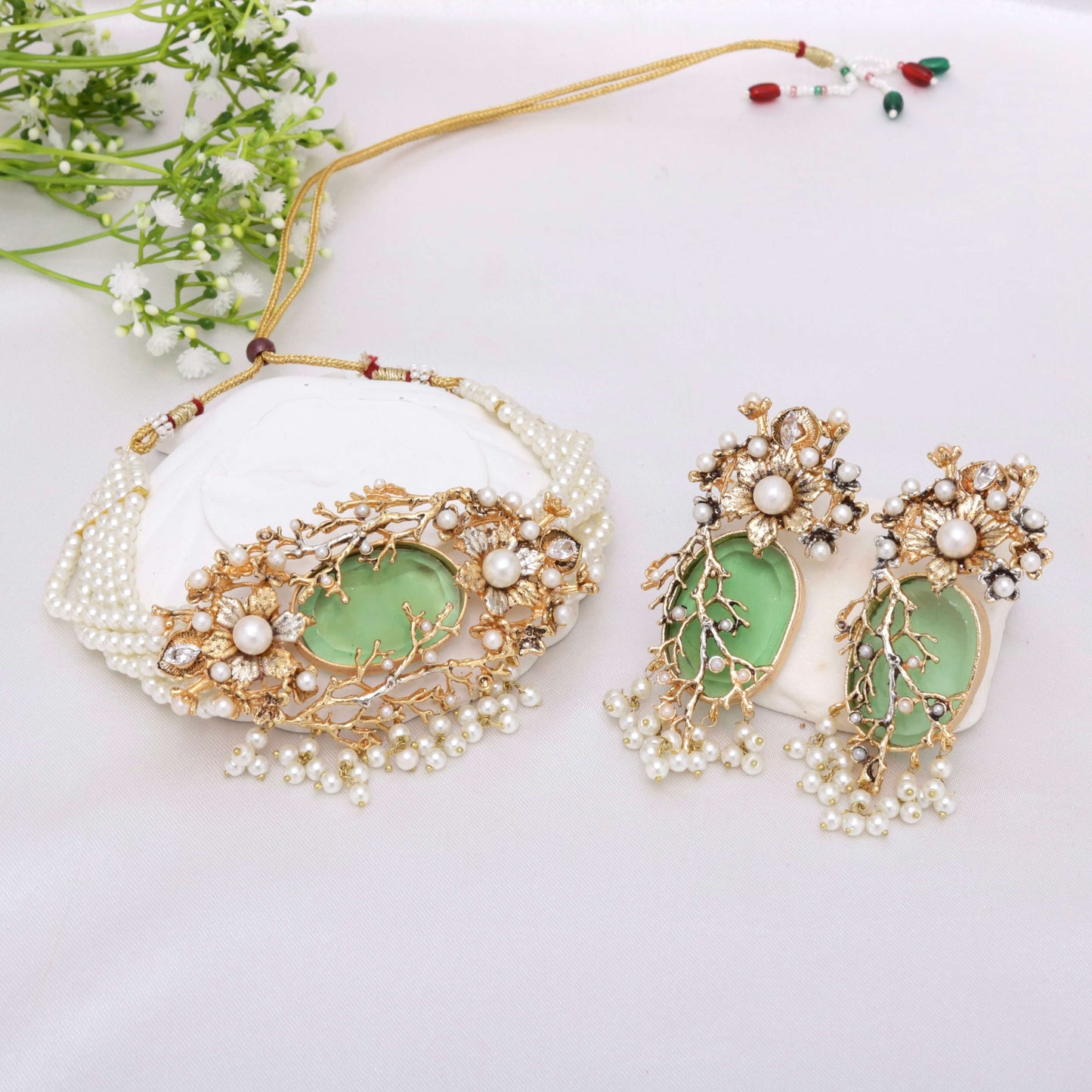 Orchid Hand Crafted Chokker Set