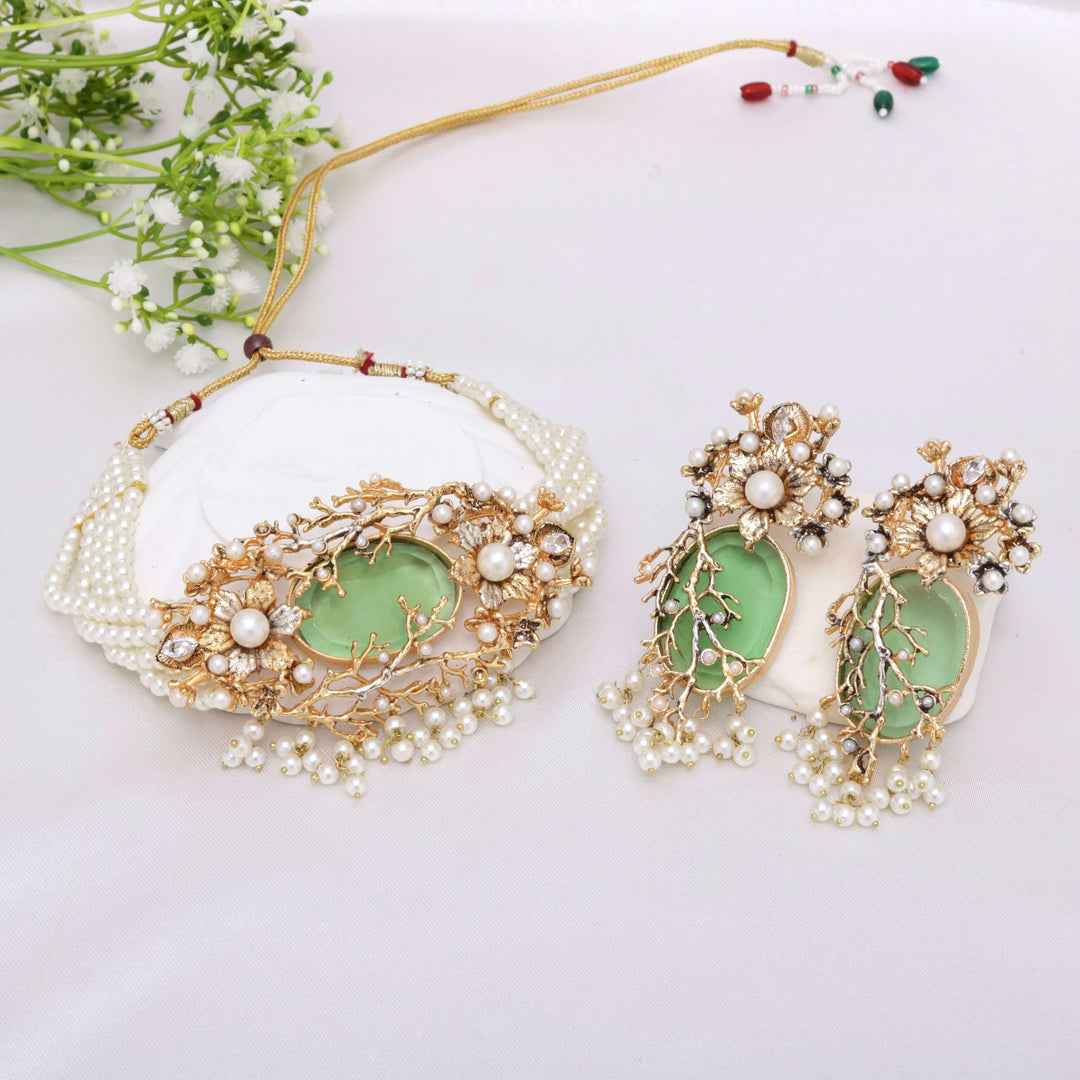 Orchid Hand Crafted Chokker Set