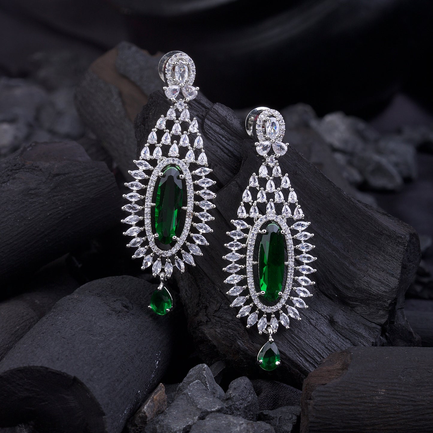 Diamonds Earrings Green