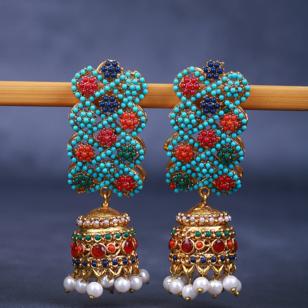 Naurattan Jhumka Pair