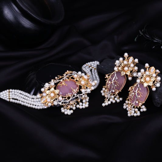Orchid Hand Crafted Chokker Set