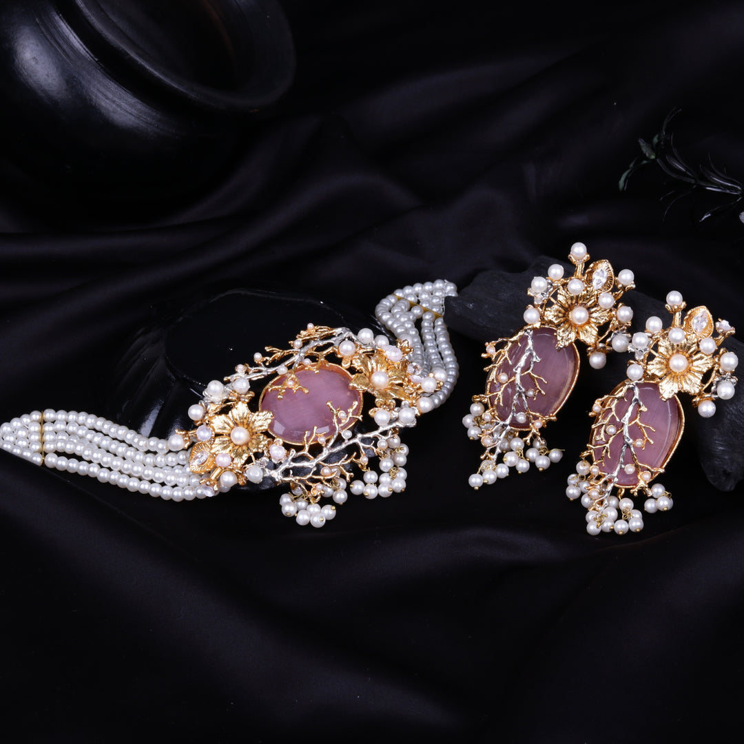 Orchid Hand Crafted Chokker Set
