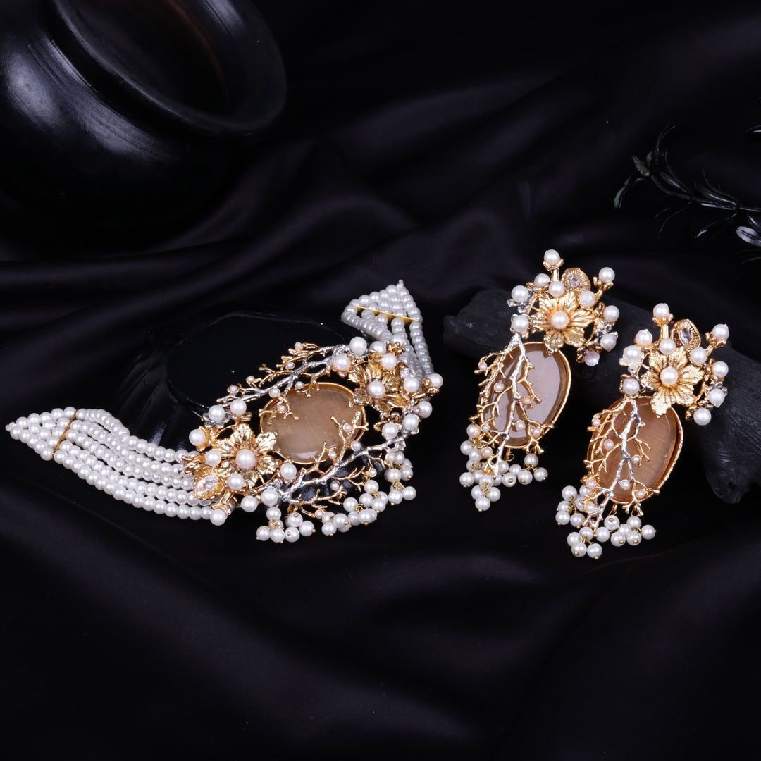 Orchid Hand Crafted Chokker Set