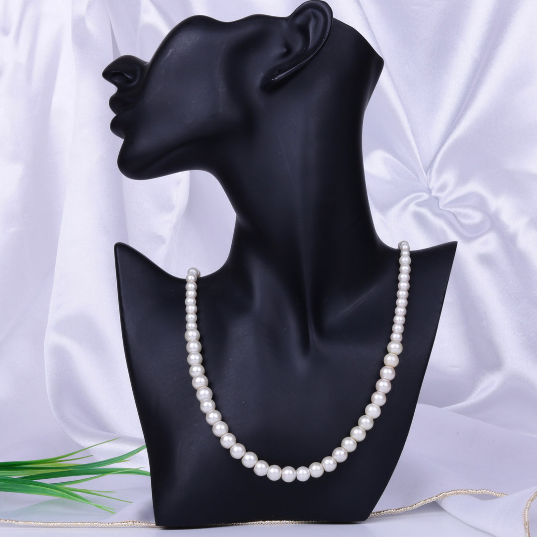 White Pearl Mala Necklace Set 02