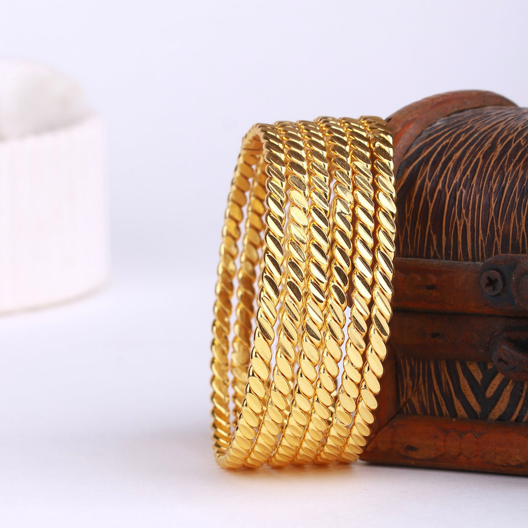 Golden Bangles Six Piece