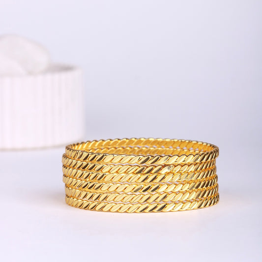 Golden Bangles Six Piece