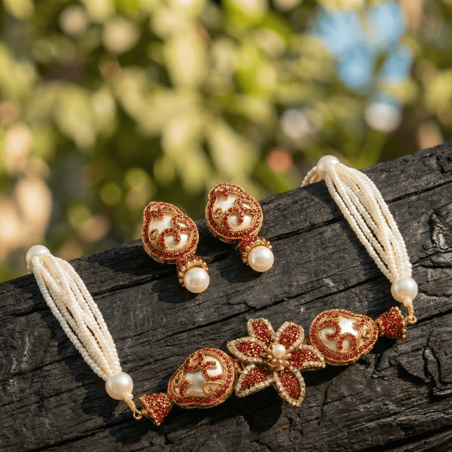 The Blossom Nacre Choker Set