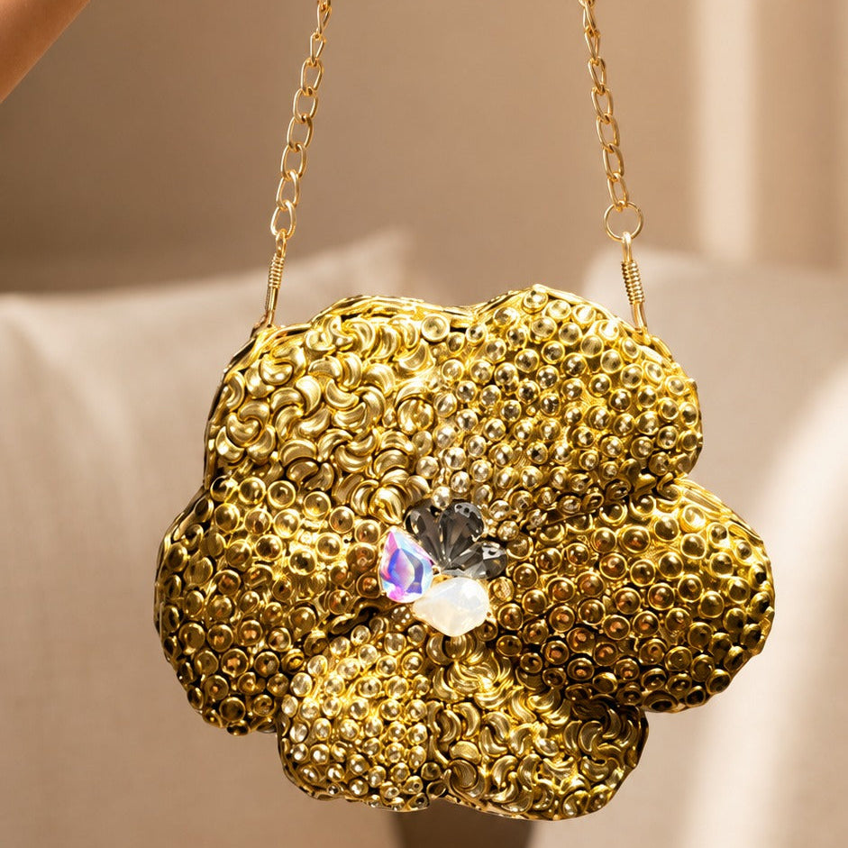 Whispering Crystals – Bridal Evening Bag with Chain