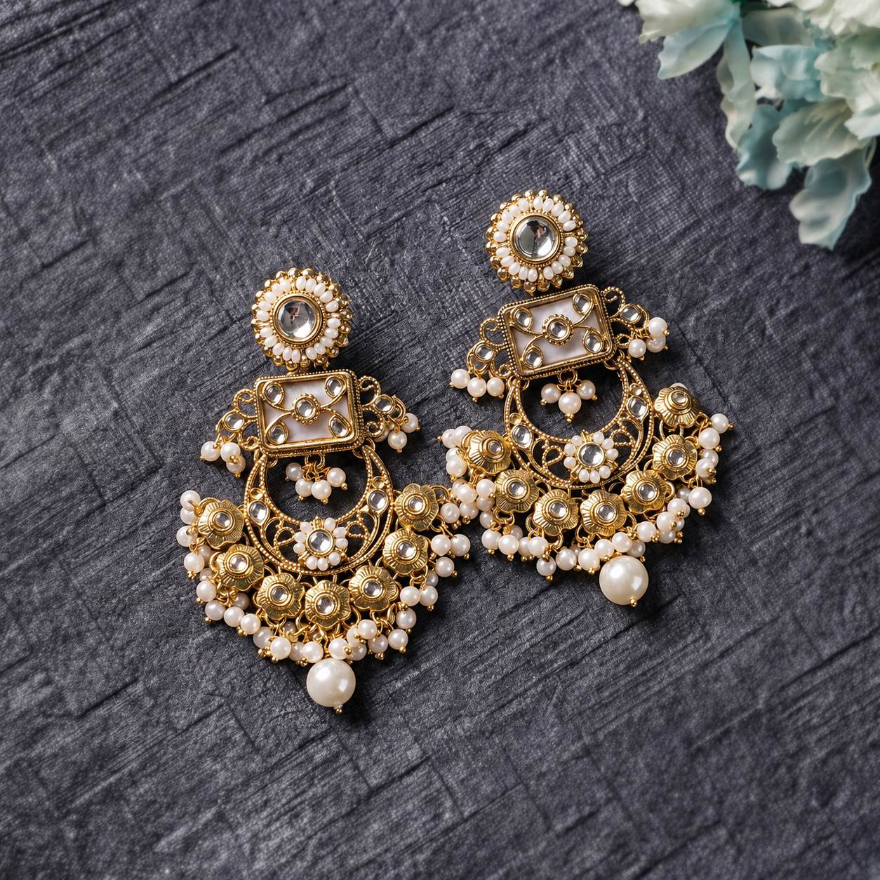 Kundan Chandbali Earrings