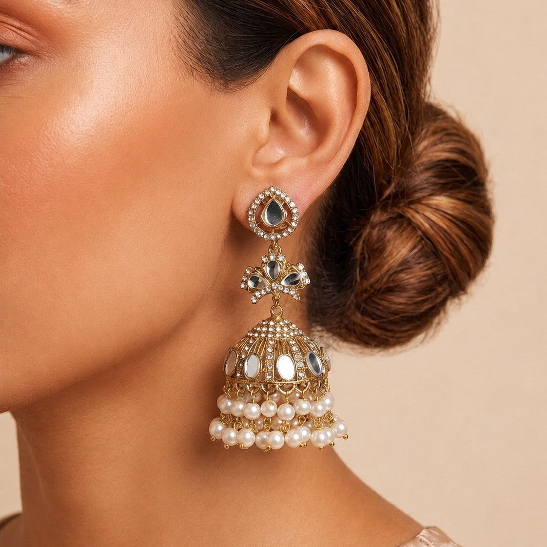 Jhumka with Pearl Drops