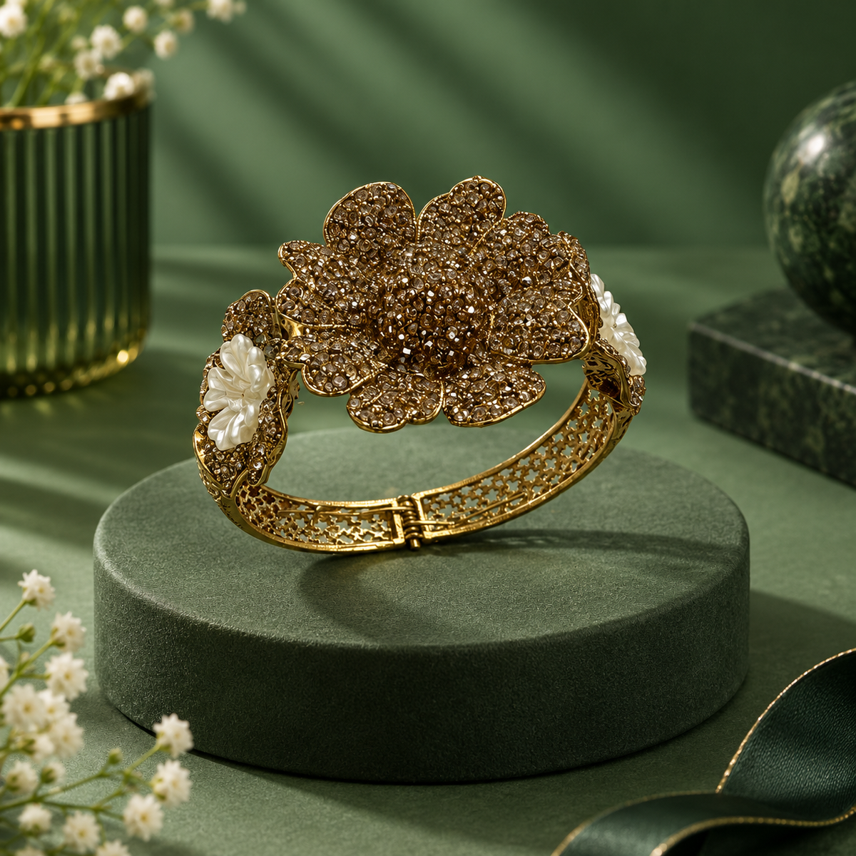 Gulnaar Floral Statement Bangle
