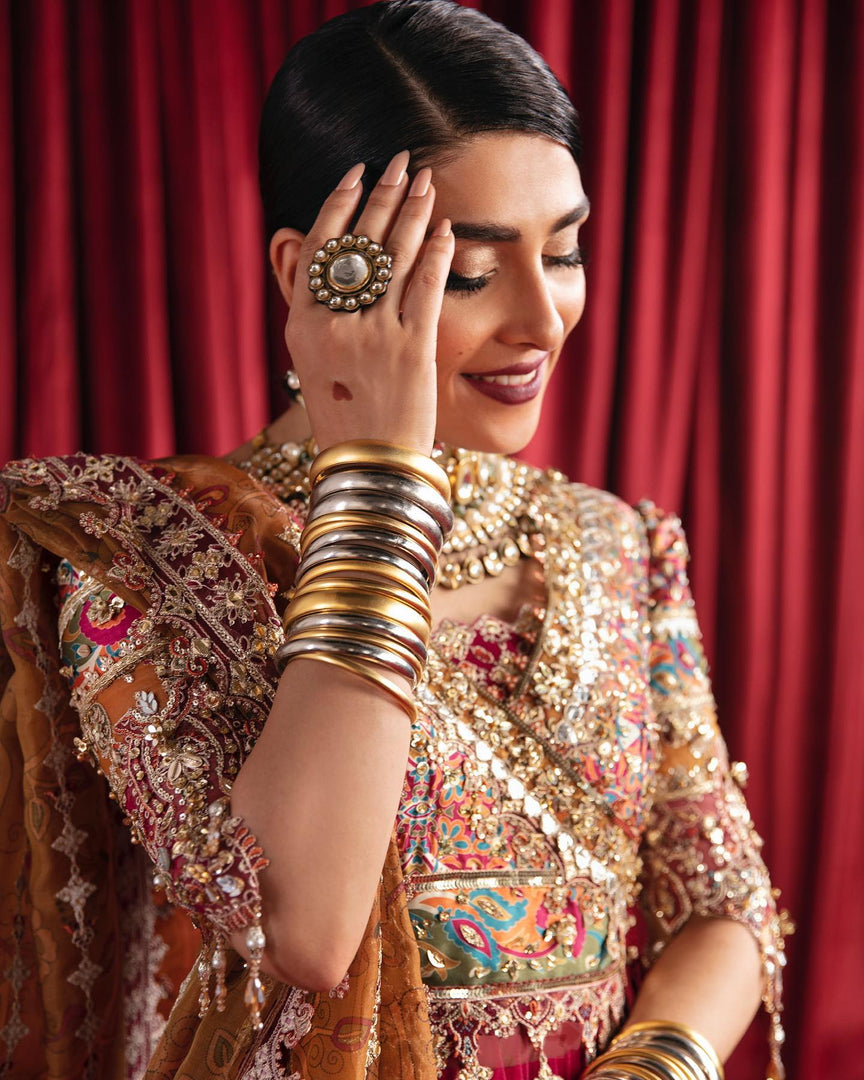 Shabnum Golden And Silver Bangles