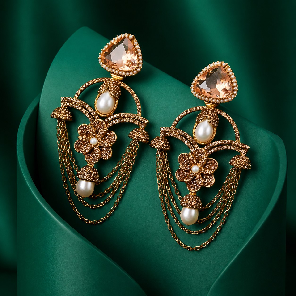 Zevar Royal Chain Earrings