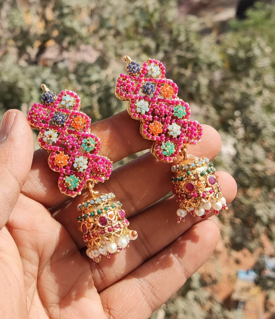 Naurattan Jhumka Pair