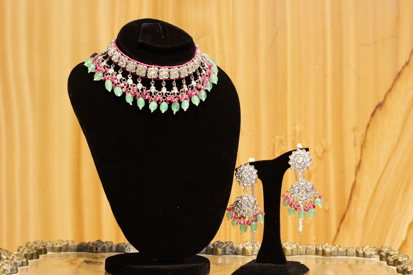 Rhodium Plated Choker Set