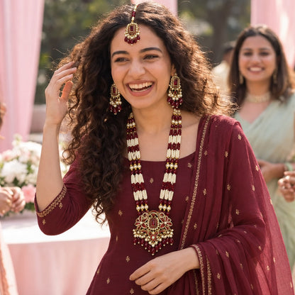 Zeenat-e-Mahal Long Maala Necklace Set