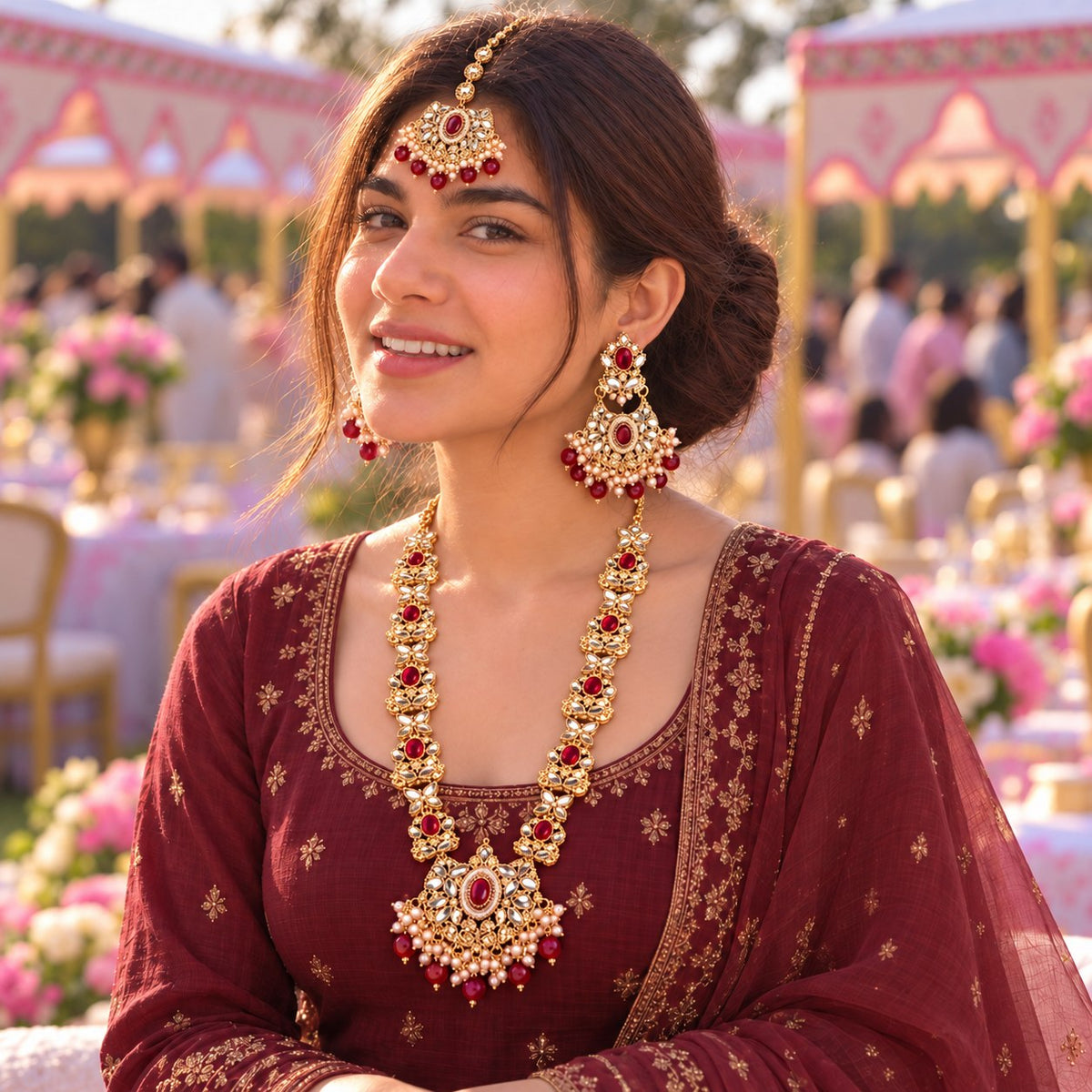 Mehr-e-Virasat Long Maala Necklace Set