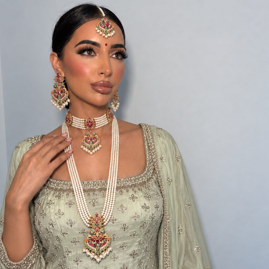 Rang-e-Virasat Long Maala & Choker Necklace Set