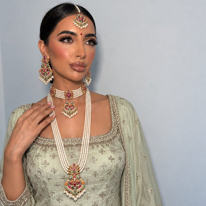Rang-e-Virasat Long Maala & Choker Necklace Set