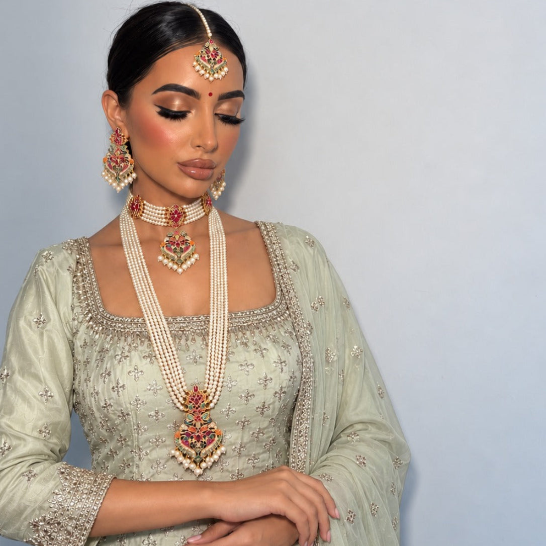Rang-e-Virasat Long Maala & Choker Necklace Set