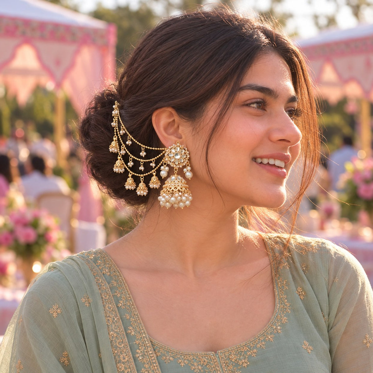 Noor-e-Gul Sahara Jhumka Earrings