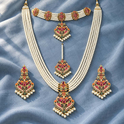 Rang-e-Virasat Long Maala & Choker Necklace Set