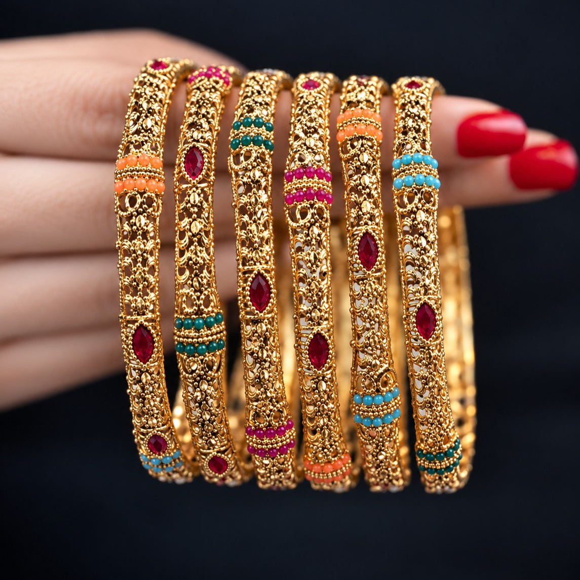 Rajwari Rangrez Six Piece Bangle Set