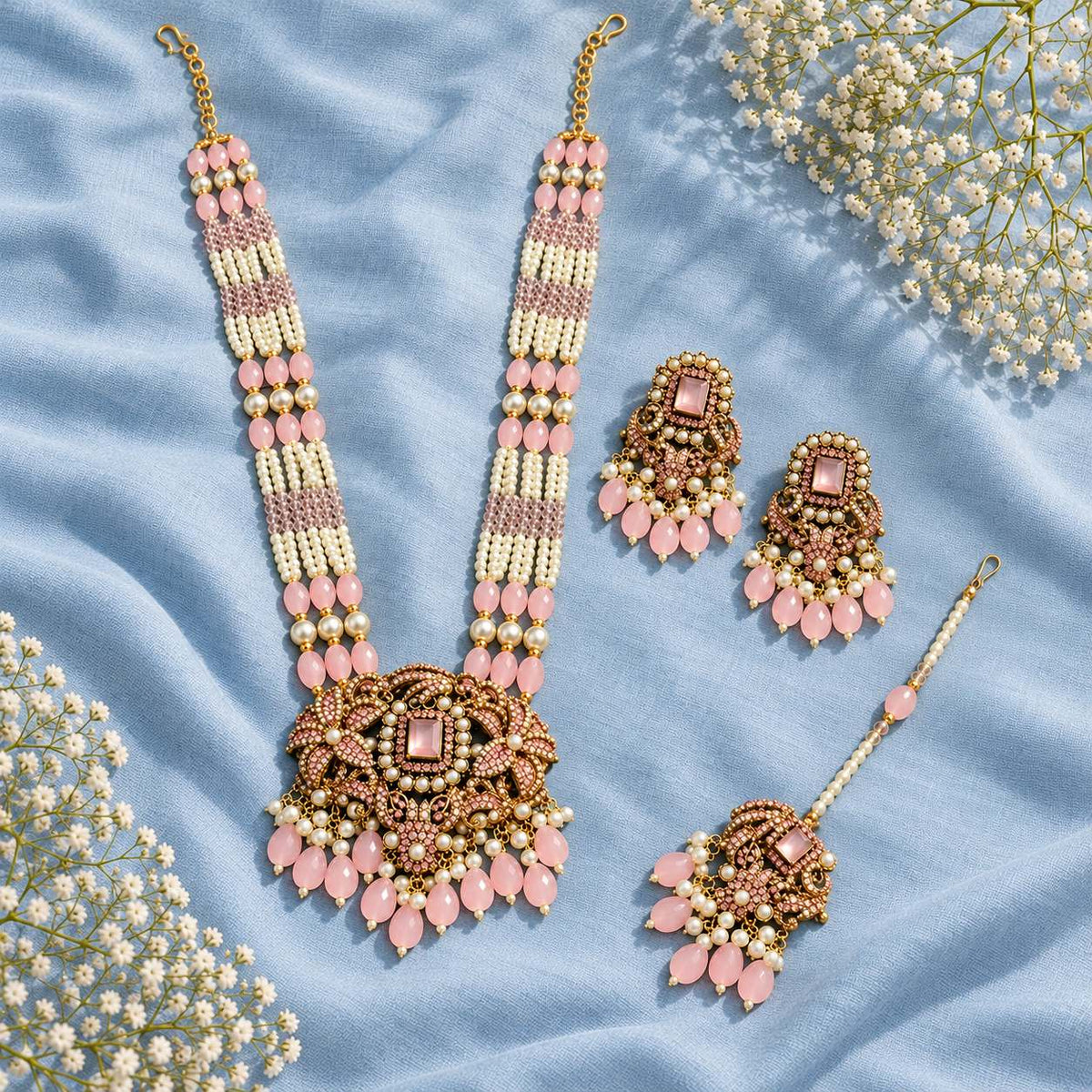Zeenat-e-Mahal Long Maala Necklace Set