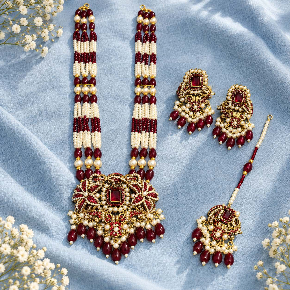Zeenat-e-Mahal Long Maala Necklace Set