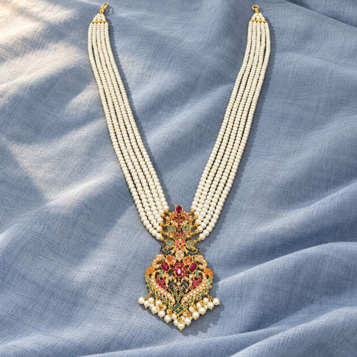 Rang-e-Virasat Long Maala & Choker Necklace Set