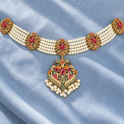 Rang-e-Virasat Long Maala & Choker Necklace Set