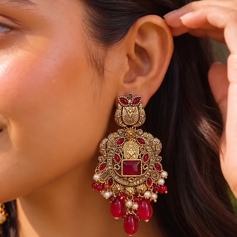 Shahi Darbar Statement Earrings