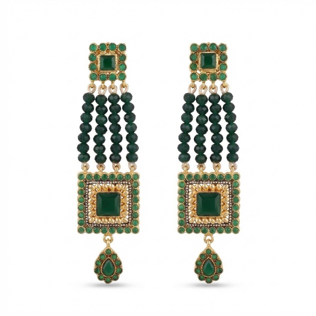 The Midnight Empress Tribal Earrings, gold plated earrings – view 2