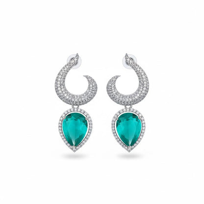 Gemstone Jarao Stone Earrings - Silver Plated Statement Jewelry