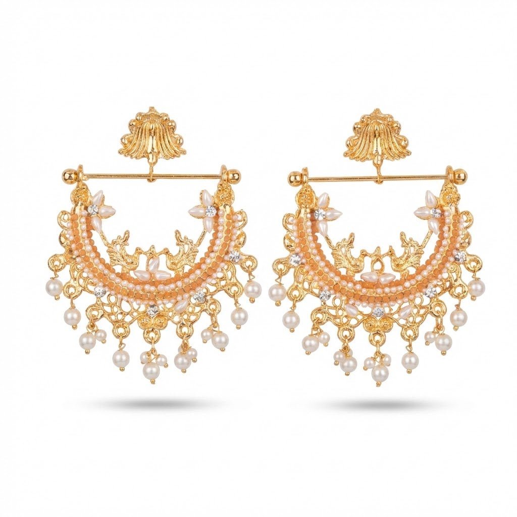 HALF CUT PEACOCK EARRINGS 02