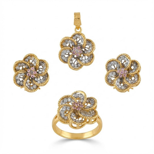 Synthetic Gold Locket Set