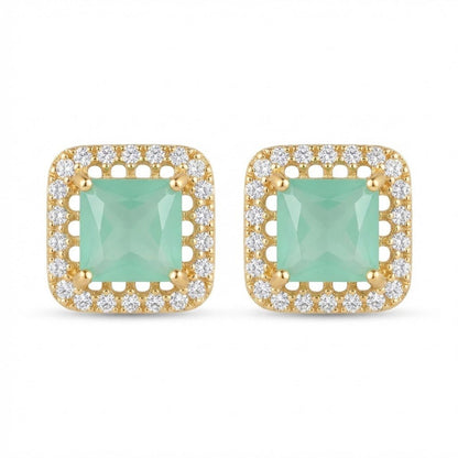 Vintage Bloom AD Studs - Oxidized Jarao Stone Earrings