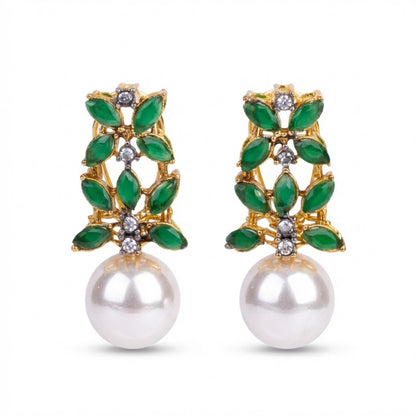 Pearl Flare Stud Earrings - Elegant Statement Studs