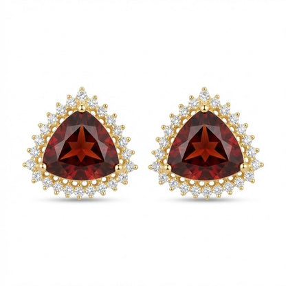 Jarao Stone AD Stud Earrings - Gold & Silver Plated