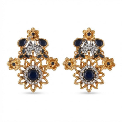 Blush Blossom Zirconia Studs - Floral Butterfly Earrings
