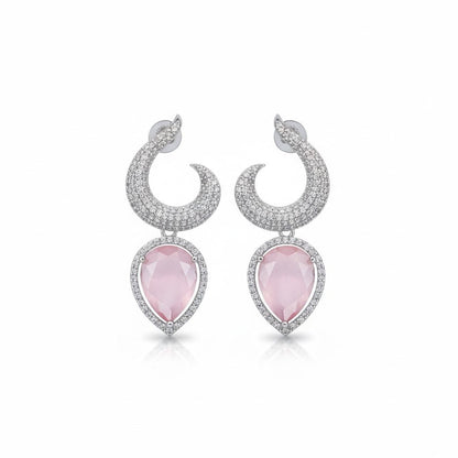 Gemstone Jarao Stone Earrings - Silver Plated Statement Jewelry
