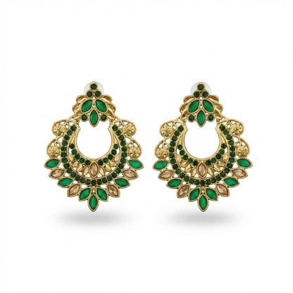 Gold Crescent Moon Drop Earrings