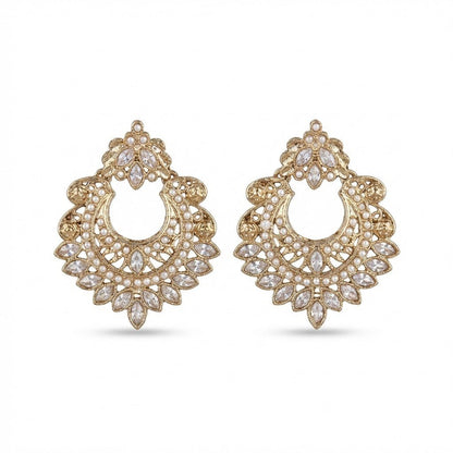 Gold Crescent Moon Drop Earrings