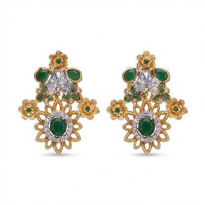 Blush Blossom Zirconia Studs - Floral Butterfly Earrings