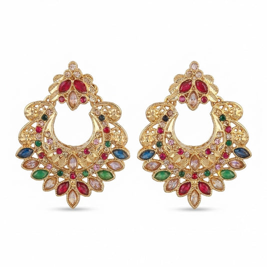 Gold Crescent Moon Drop Earrings