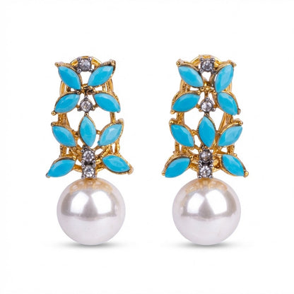 Pearl Flare Stud Earrings - Elegant Statement Studs